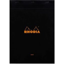 Rhodia head stapled pad black NÂ°18 ruled 5st