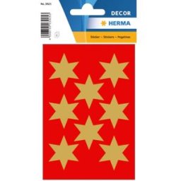 Herma stickers Decor stjÃ¤rna Ã¸33 guld (3) 10st