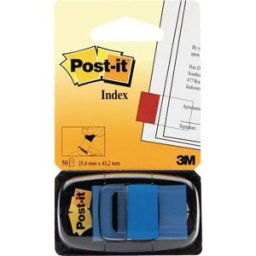 Post-It Index 680 Blå, avtagbar, 50/fp, 12fp 12st