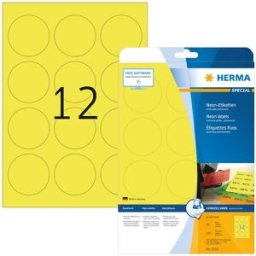Herma etikett Special Ã¸60 neon gul (240)
