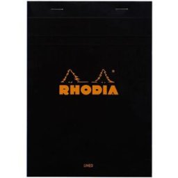 Rhodia head stapled pad black NÂ°16 ruled 10st