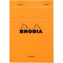 Rhodia head stapled pad orange NÂ°13 lined 10st