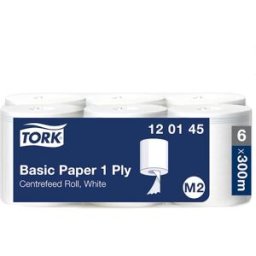 Torkrulle TORK Basic M2, centermatad, 1-lag, Ã19cm, 300m 6rl