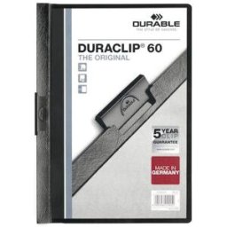 KlÃ¤mmapp DURABLE Duraclip A4 Svart, 60 blad, 25st 25st