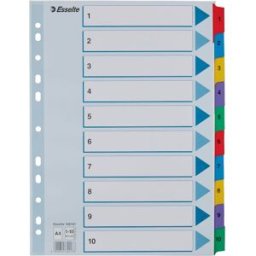 Register ESSELTE Mylar A4 1-10 multifÃ¤rgat