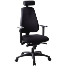 Kontorsstol LANAB LD 6340 Multisynkron, svankstÃ¶d, svart textil