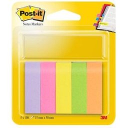 Post-It Index 670, 5 färger, 15x50mm