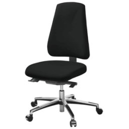 Kontorsstol LANAB LD 6340 Multisynkron, svart textil, svankstÃ¶d + kromat stativ