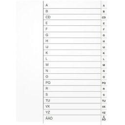 Register vit kartong A4 A-Ã 10st