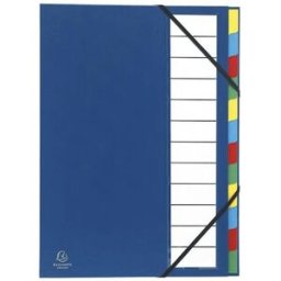 Sorteringsmapp EXACOMPTA 12-flik blÃ¥