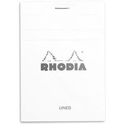 Rhodia head stapled pad white NÂ°12 ruled 10st