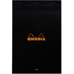 Rhodia head stapled pad black NÂ°19 ruled 5st