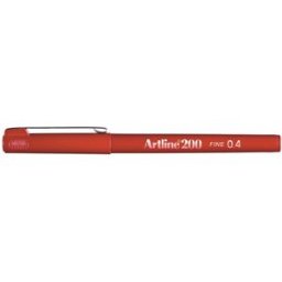 Fineliner Artline 200 Fine 0.4 mÃ¶rkrÃ¶d 12st