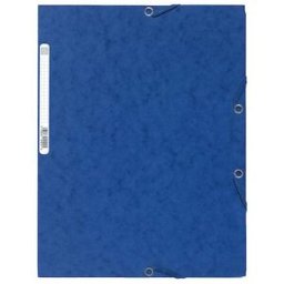 Gummibandsmapp EXACOMPTA 3-klaff A4 blÃ¥ 25st