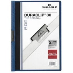 KlÃ¤mmapp DURABLE Duraclip A4 BlÃ¥, 30 blad 25st
