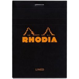 Rhodia head stapled pad black NÂ°12 ruled 10st