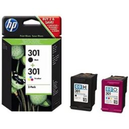 HP 301 - 2-pack - svart, pigmentbaserad trefÃ¤rgad - original