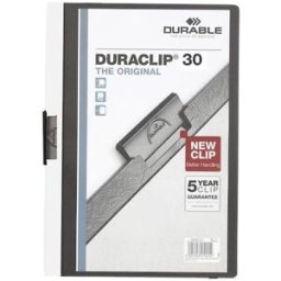 KlÃ¤mmapp DURABLE Duraclip A4 Vit, 30 blad 25st