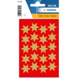 Herma stickers Decor stjÃ¤rna Ã¸21 guld (3) 10st