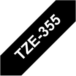 MÃ¤rkband Brother TZe355, vit/svart, 24mm