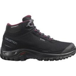 Salomon Women's Shelter Clima Waterproof Black/Ebony/Wine Tasting 42 2/3