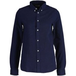 GANT Cotton Linnen Botton Down Longsleeve Shirt Junior, Marine, 176