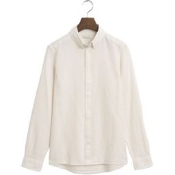 GANT Cotton Linnen Botton Down Longsleeve Shirt Junior, Putty, 158-164