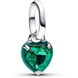 Pandora ME Green Chakra Heart Mini Dangle Charm Sterling silver Enamel Man-made crystal Green berlock 793042C03
