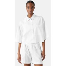 JUNKYARD Lori Crop linneskjorta Female S Vit