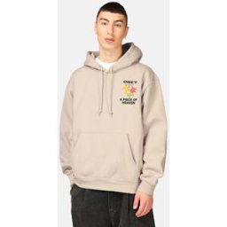 Obey Hoodie med tryck på rygg Male XL Grå
