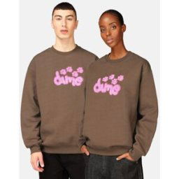 Dime Sweatshirt med tryck Unisex L Brun