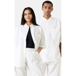 SWEET SKTBS Big kortärmad linneskjorta Unisex M Vit