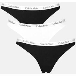 Calvin Trosor - Carousel 3-Pack Thongs Female L Svart