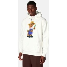 Market Hoodie med tryck Male S Vit