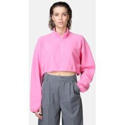 JUNKYARD Tröja - Crop Top Fleece Female M Rosa