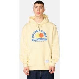 Mitchell & Ness Hoodie med tryck Male L Beige
