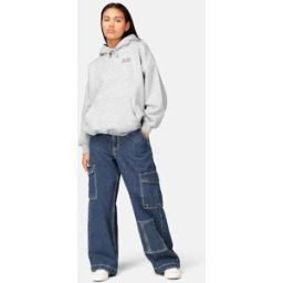 The Cava Company Baggy denim cargobyxa Female S Blå