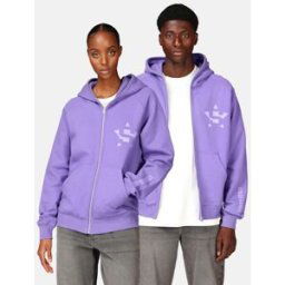 JUNKYARD Zip hoodie med tryck Unisex M Lila