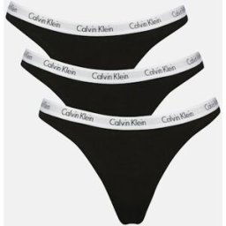 Calvin Trosor - Carousel 3-Pack Thongs Female M Svart