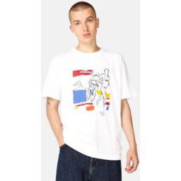 New Balance Loose fit t-shirt med tryck Male XS Vit