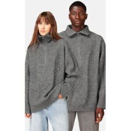 JUNKYARD Cables Half zip stickad tröja Unisex M Grå