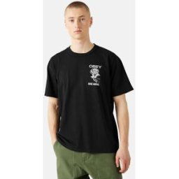 Obey T-shirt med tryck Male S Svart