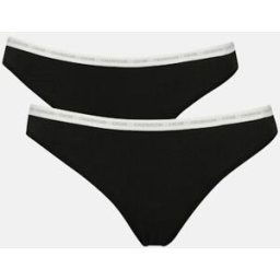 Calvin Trosor - CK One Cotton 2-Pack Thongs Female XS Svart