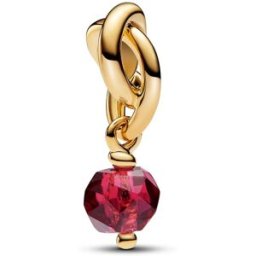 Pandora Moments 14k Gold-plated berlock with true red crystal 763462C07
