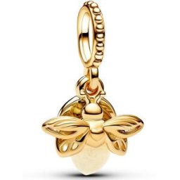Pandora Moments Glow-in-the-dark Firefly 14k Gold-plated Glass Yellow berlock 769352C01