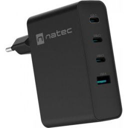 Natec Ribera Gan Usb-Laddare - 3x Usb-C & 1x Usb-A - 100w - Svart