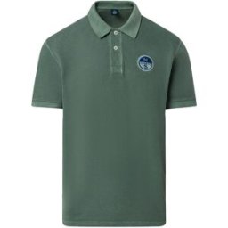North Sails Polo Shirt With pigment-dyed Finish Herr, Green, XS