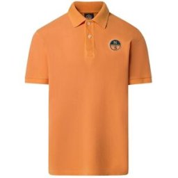 North Sails Polo Shirt With pigment-dyed Finish Herr, M, Papaya Orange