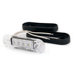 Briodlights Positionslampa M Gummiskydd, Vit 84 Mm