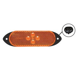 Sidomarkeringslampa Orange Led 24 V Med Superseal Kontakt